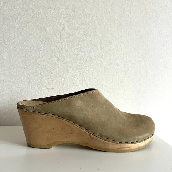 No.6 New School Clog on Wedge suede green size 43 - Picture 2 of 9